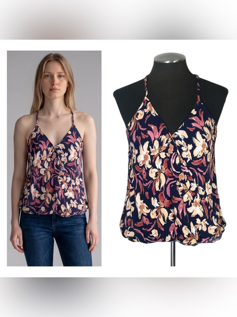 🆕 Market & Spruce – Mac Floral Strappy Surplice Top – Stitch Fix – Small